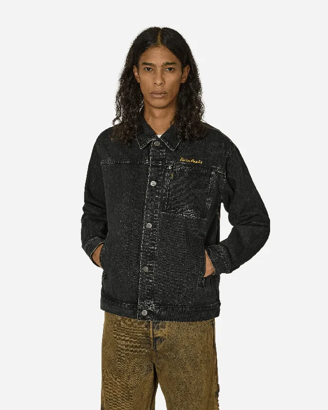 Twin Peaks Denim Jacket Black Stylish Men's Tropical 