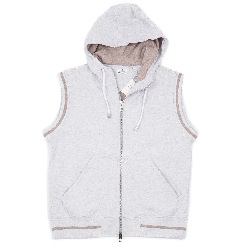 Borrelli Sleeveless Hooded Sweatshirt-Vest Polished Men's Satin