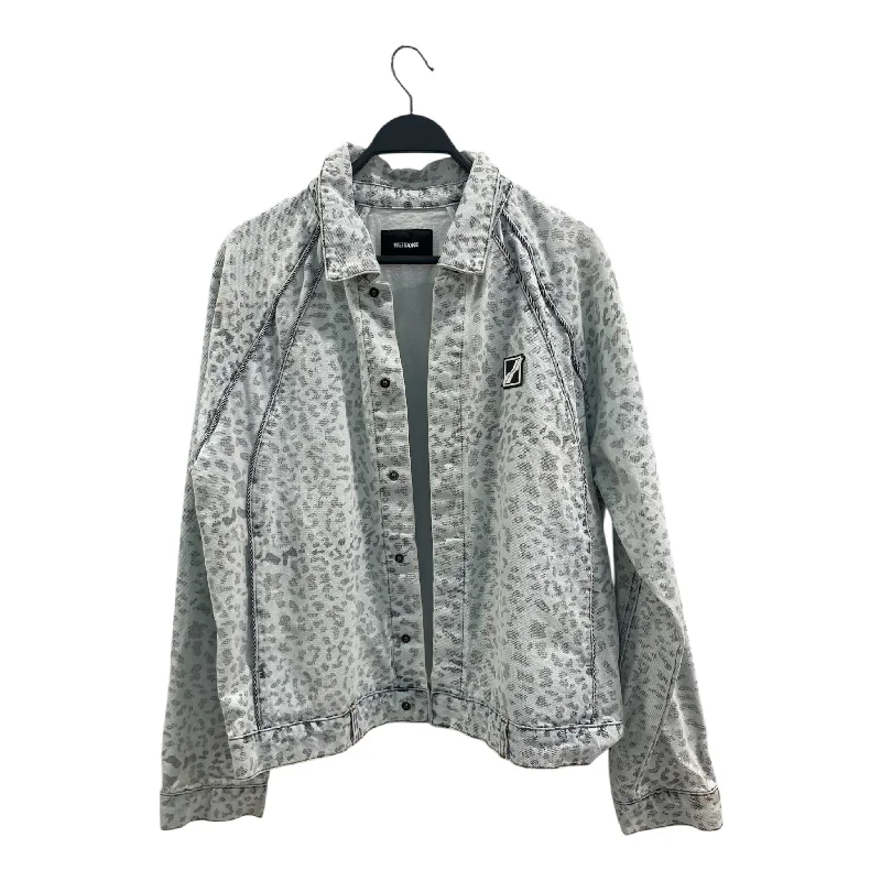 WE11DONE/Denim Jkt/L/Denim/BLU/Animal Pattern/cheetah sky blue denim jacket Bohemian Men's Free
