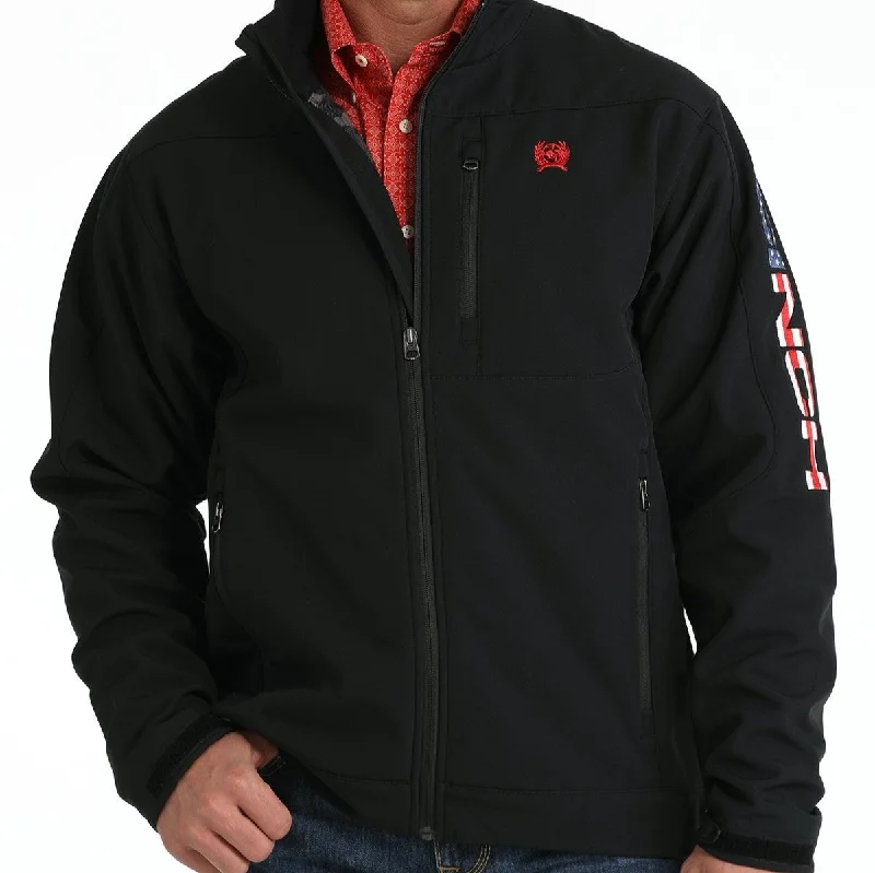 Cinch Men's Patriotic Logo Bonded Jacket in Black Hip Men's Urban
