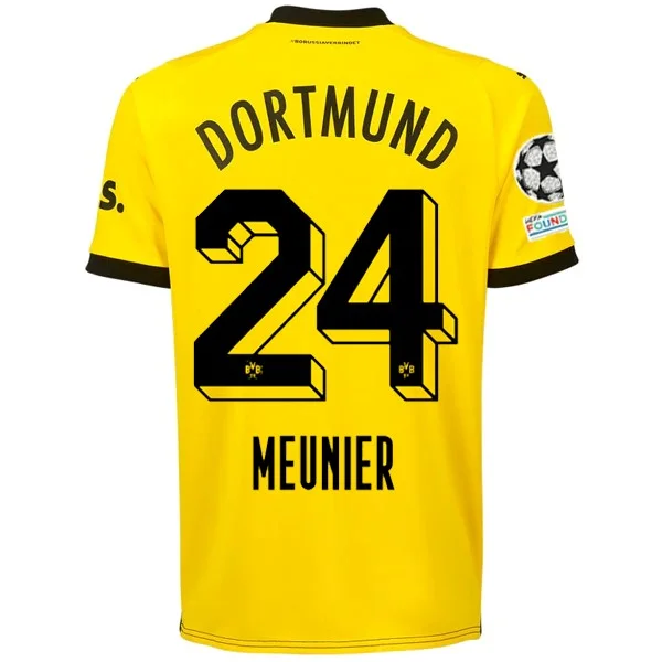 Puma Borussia Dortmund Thomas Meunier Home Jersey w/ Champions League Patches 23/24 (Cyber Yellow/Puma Black) Preppy Men's College Puma Borussia Dortmund Thomas Meunier Home Jersey w/ Champions League Patches 23/24 (Cyber Yellow/Puma Black) Preppy Men's College