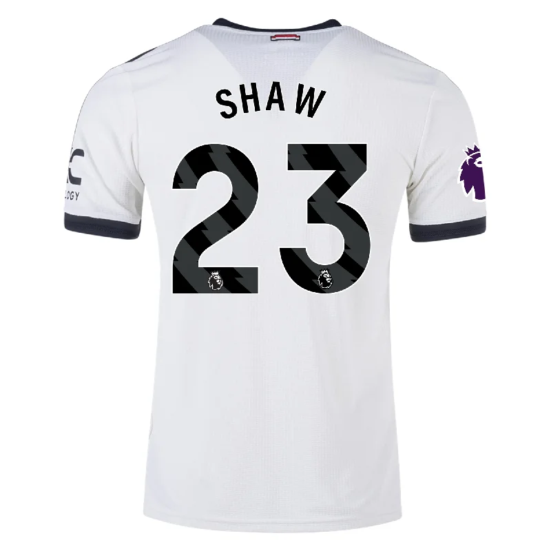 adidas Manchester United Luke Shaw Authentic Third Jersey w/ EPL Patch 24/25 (Off White) Bohemian Men's Free adidas Manchester United Luke Shaw Authentic Third Jersey w/ EPL Patch 24/25 (Off White) Bohemian Men's Free