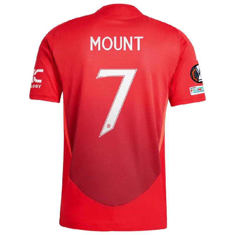 adidas Manchester United Authentic Mason Mount Home Jersey w/ Europa League Patches 24/25 (MUFC Red/Bright Red) Monochromatic Office Style adidas Manchester United Authentic Mason Mount Home Jersey w/ Europa League Patches 24/25 (MUFC Red/Bright Red) Monochromatic Office Style