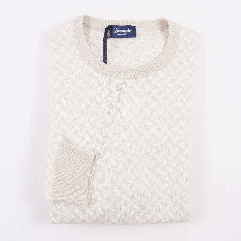 Drumohr 'Biscottino' Cotton and Linen Sweater Minimalist Men's Casual 