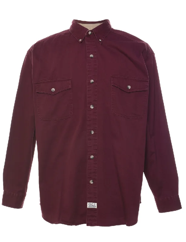 Maroon Denim Shirt - M Sophisticated Men's 