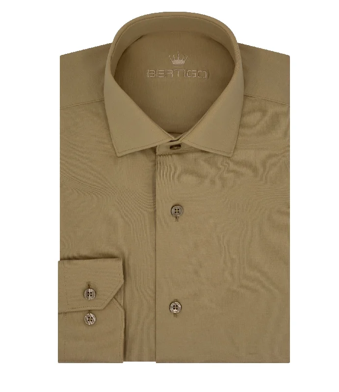 Bertigo Shirt  | Cooper Tan Knit Shirt Gym