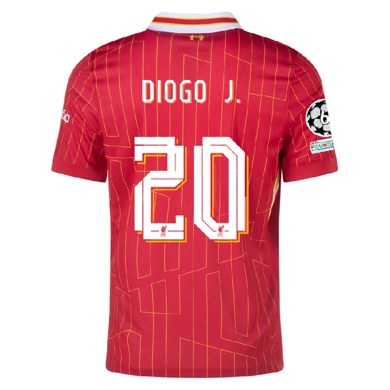Nike Liverpool Diogo Jota Home Jersey w/ Champions League Patches 24/25 (Gym Red/Chrome Yellow) Confident Men's High Nike Liverpool Diogo Jota Home Jersey w/ Champions League Patches 24/25 (Gym Red/Chrome Yellow) Confident Men's High