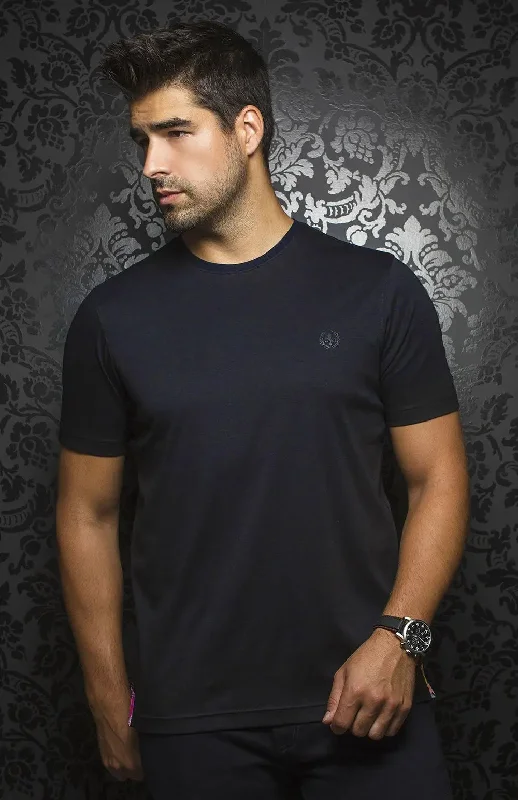 AU NOIR | T-shirt | Michael Crew Neck Navy Minimalist Men's Casual 