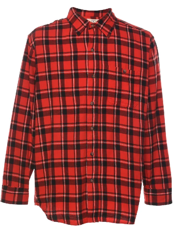 Red & Black Checked Shirt - L Business