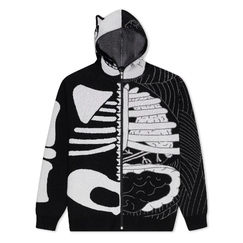 Skelly Nerm Knit Hoodie (Black/White) Beach