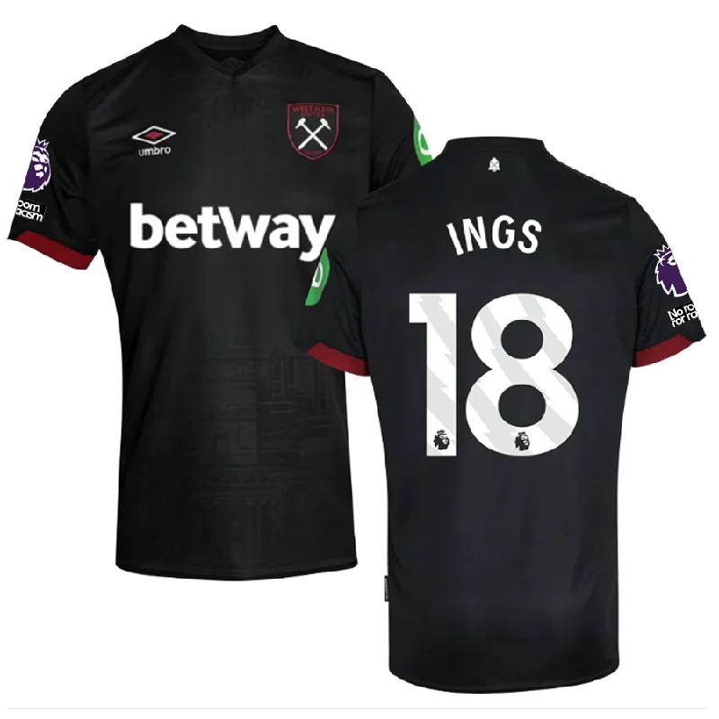 Umbro West Ham Danny Ings Away Jersey w/ EPL + No Room For Racism Patches 24/25 (Black) Bohemian Men's Free Umbro West Ham Danny Ings Away Jersey w/ EPL + No Room For Racism Patches 24/25 (Black) Bohemian Men's Free