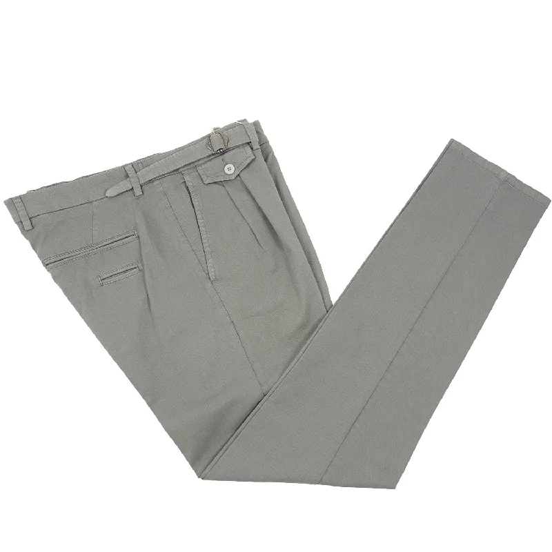 Luigi Borrelli Garment-Washed Cotton Pants Hip Men's Retro