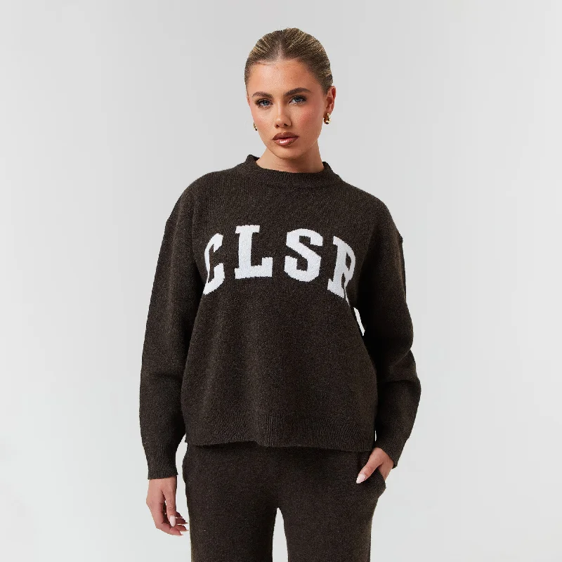 Knit Crewneck | Brown Marl Sophisticated Men's French