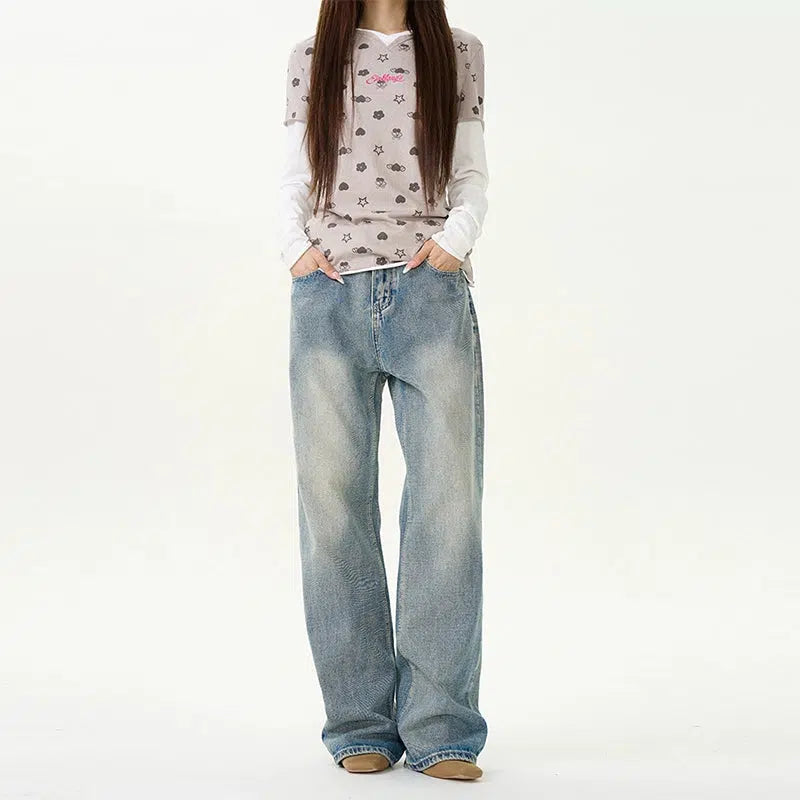 Washed Straight-leg Jeans Lumberjack