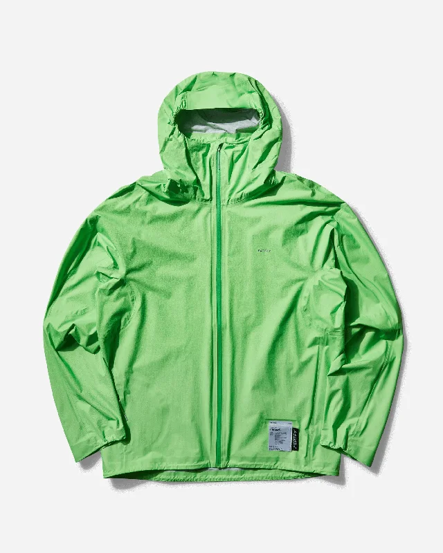 Men's Pertex 3L Fly Rain Jacket Neon Green Cool Men's Distressed