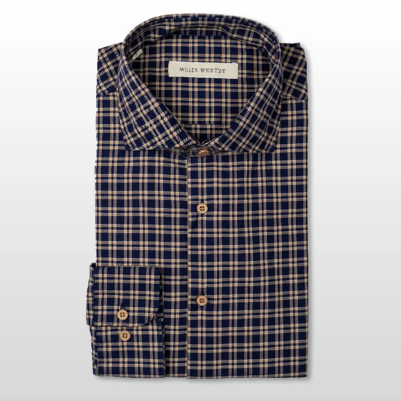 MILLER WESTBY NAVY PLD SHIRT Modern Men's Tech