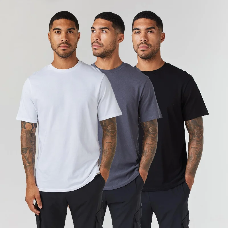 3-Pack Regular Fit T-Shirts | White Graphite Black Confident Men's Power
