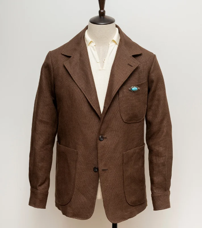 Bryceland's Easy Jacket Brown Linen Dapper Men's Bow