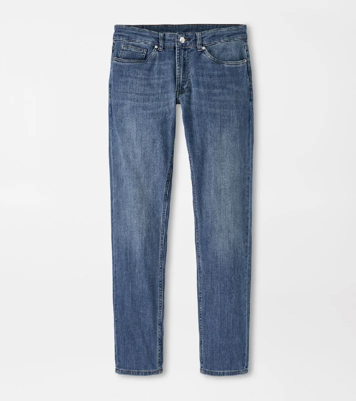 Peter Millar Vintage Washed Five-Pocket Denim Laid