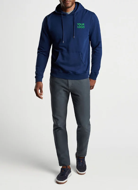 Peter Millar Essential Lava Wash Custom Hoodies, Navy Modern Men's Geometric