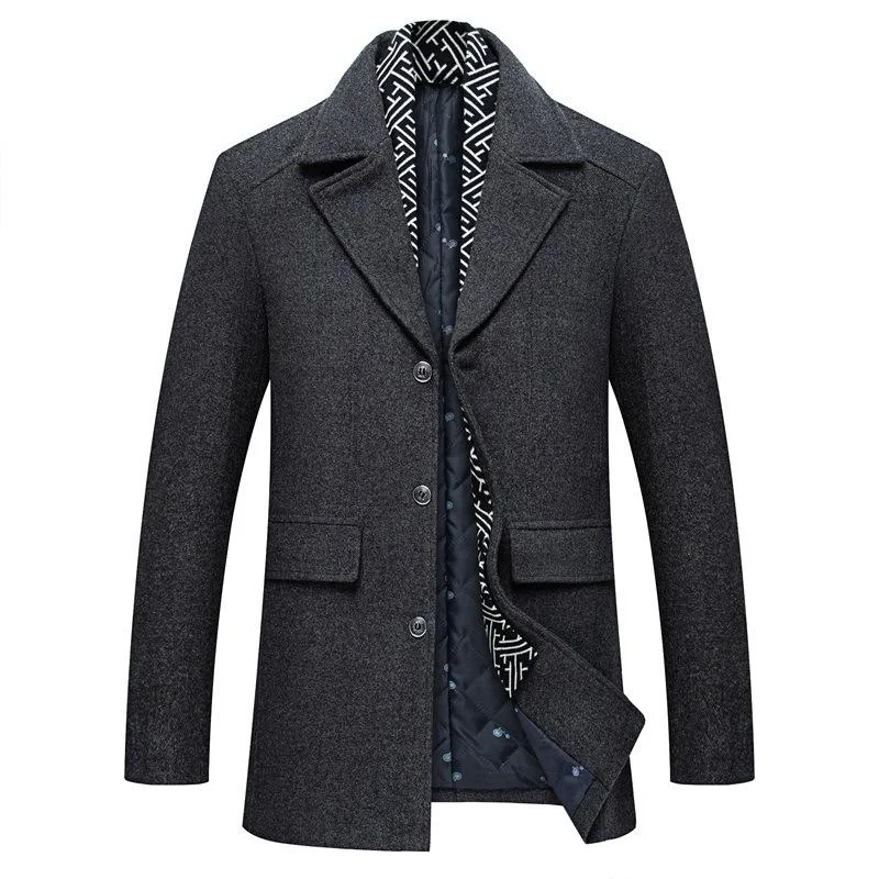 Gentlemen Scarf Premium Wool Coat Laid