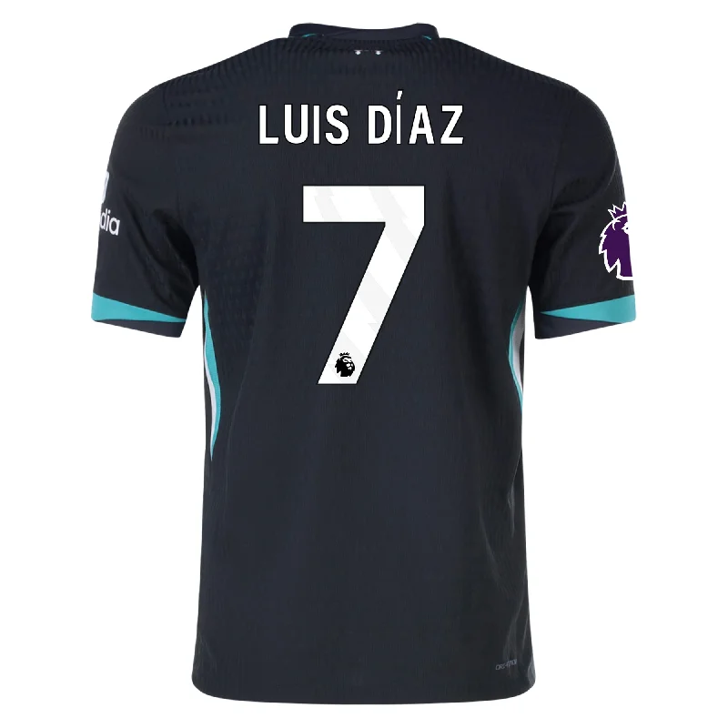 Nike Liverpool Authentic Luis Diaz Away Jersey w/ EPL Patch 24/25 (Night Forest/Washed Teal) Traditional Men's Wool Nike Liverpool Authentic Luis Diaz Away Jersey w/ EPL Patch 24/25 (Night Forest/Washed Teal) Traditional Men's Wool
