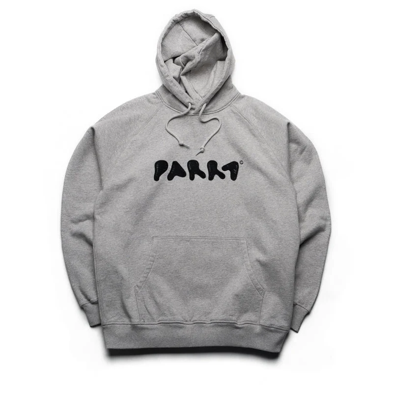 Parra Blob Logo Hooded Sweatshirt - Heather Grey Dapper Men's 1920S