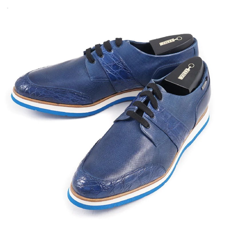 Zilli Crocodile and Calf Leather Derby Streetwear Style