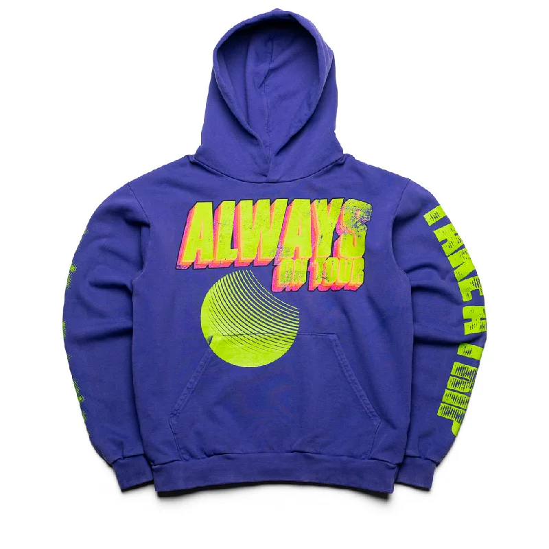Always On Tour Lo-Fi Anniversary Hoodie - Medium Lilac Minimalist Men's Casual 