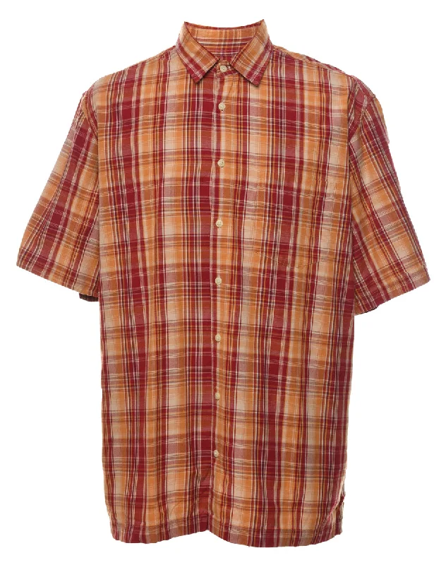 Arrow Checked Shirt - L Polished Men's Silk