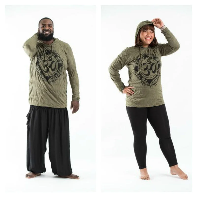 Plus Size Unisex Infinitee Om Hoodie in Green Tough Men's Tactical