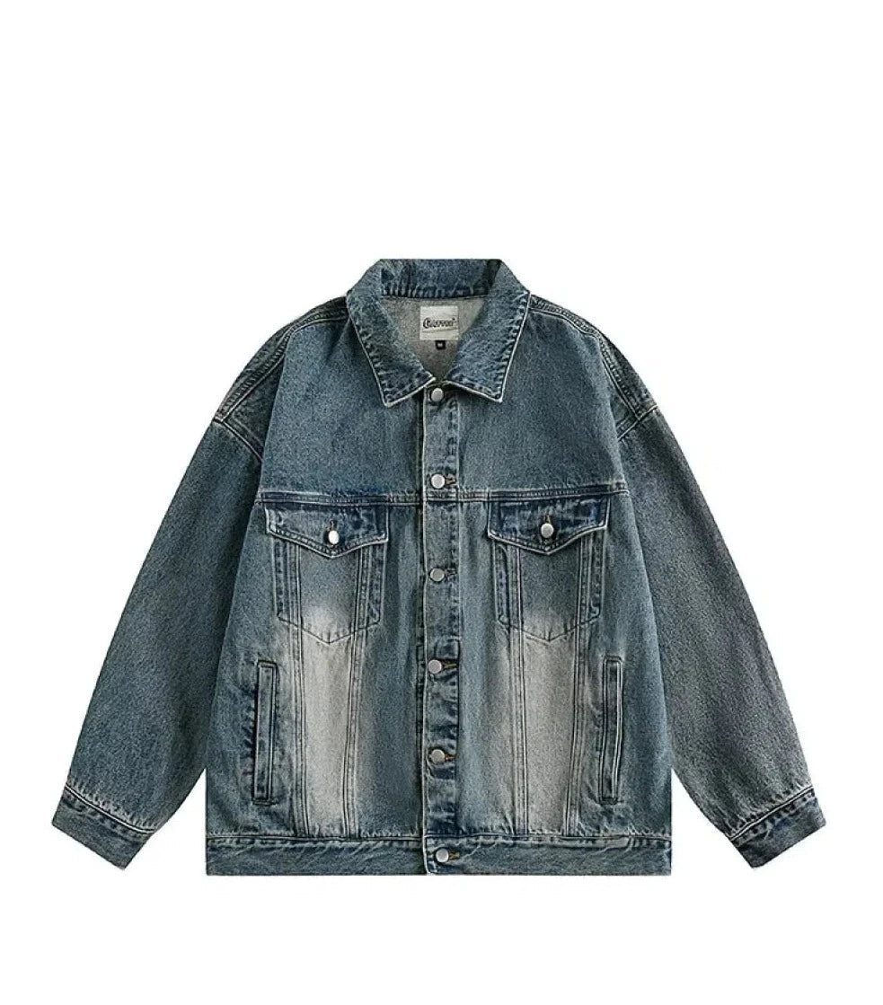 Retro Washed Denim Jackets Cool Men's Skate