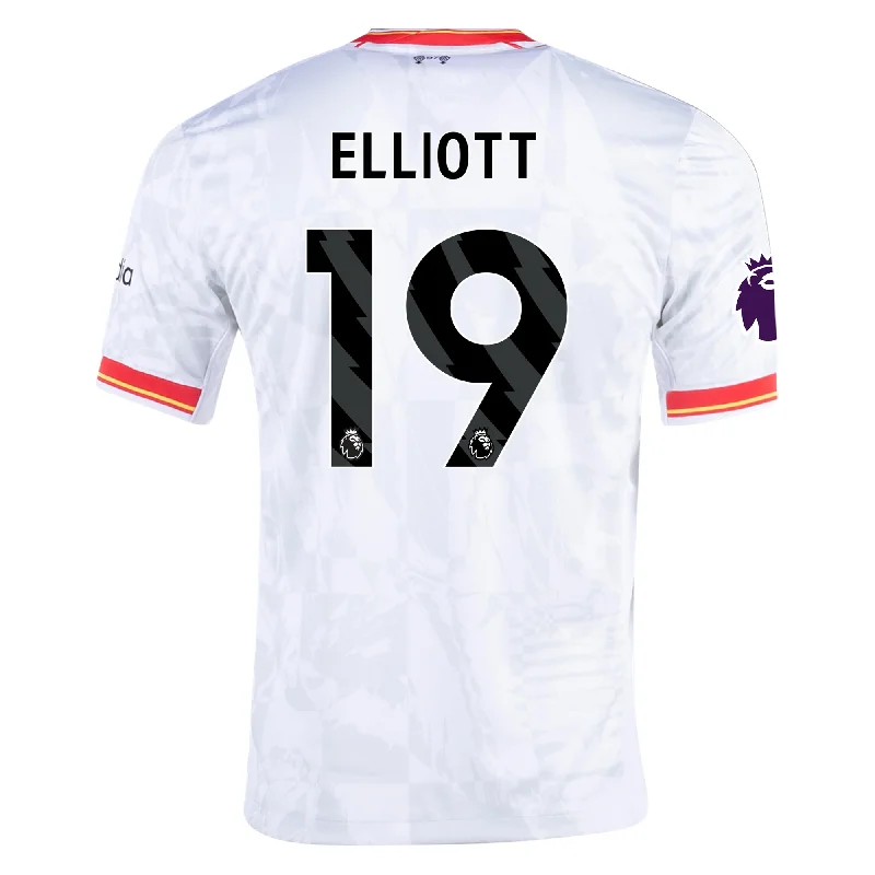 Nike Liverpool Harvey Elliott Third Jersey w/ EPL Patch 24/25 (White/Pure Platinum) Sleek Men's Metallic Nike Liverpool Harvey Elliott Third Jersey w/ EPL Patch 24/25 (White/Pure Platinum) Sleek Men's Metallic