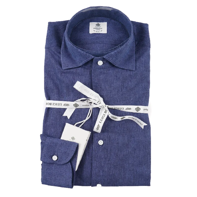 Luigi Borrelli Linen and Cotton Dress Shirt Monochromatic All