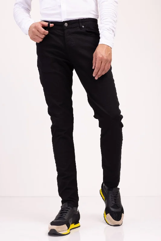 Slim Cut Everyday Denim Jeans - Black Elegant Men's Formal 