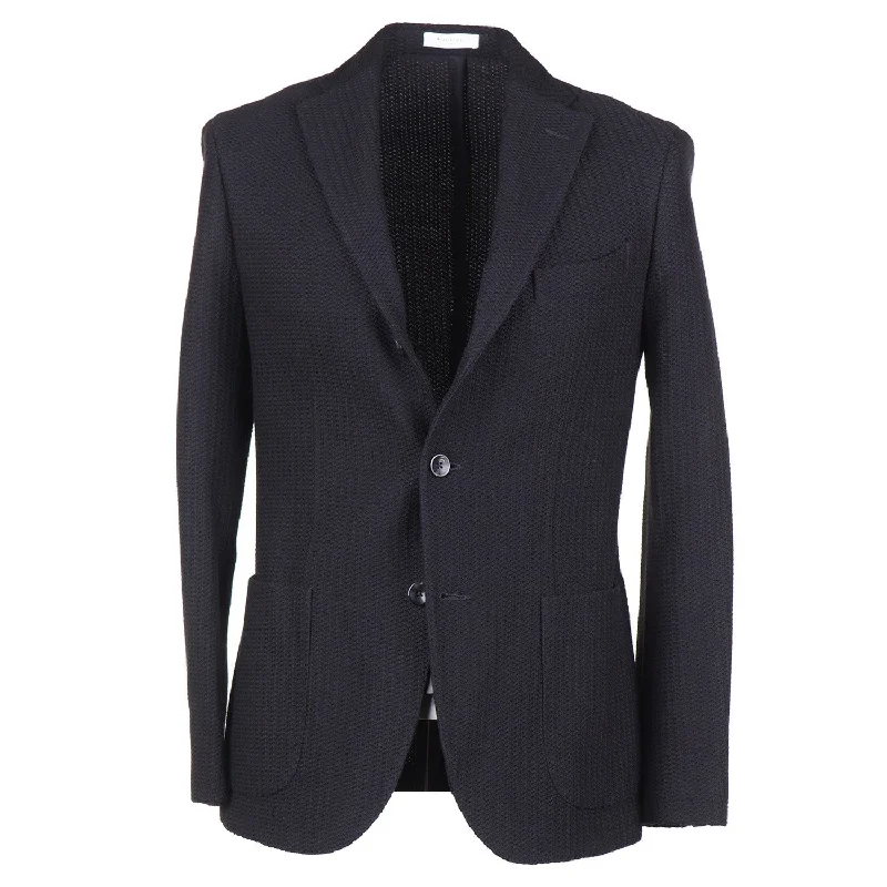 Boglioli Knit Wool-Cotton 'K Jacket' Sport Coat Monochromatic Office Style