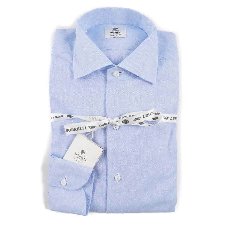 Luigi Borrelli Linen and Cotton Dress Shirt Dynamic Men's High