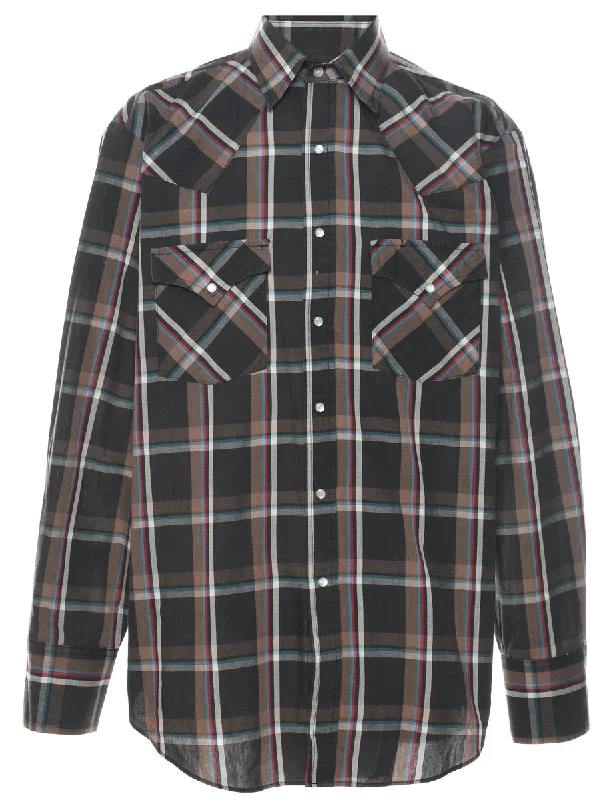 Multi-colour Checked Western Shirt - M Tailored