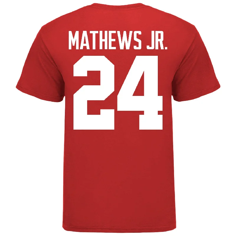 Ohio State Buckeyes Jermaine Mathews Jr. #24 Student Athlete Football T-Shirt Stylish Men's Tropical 