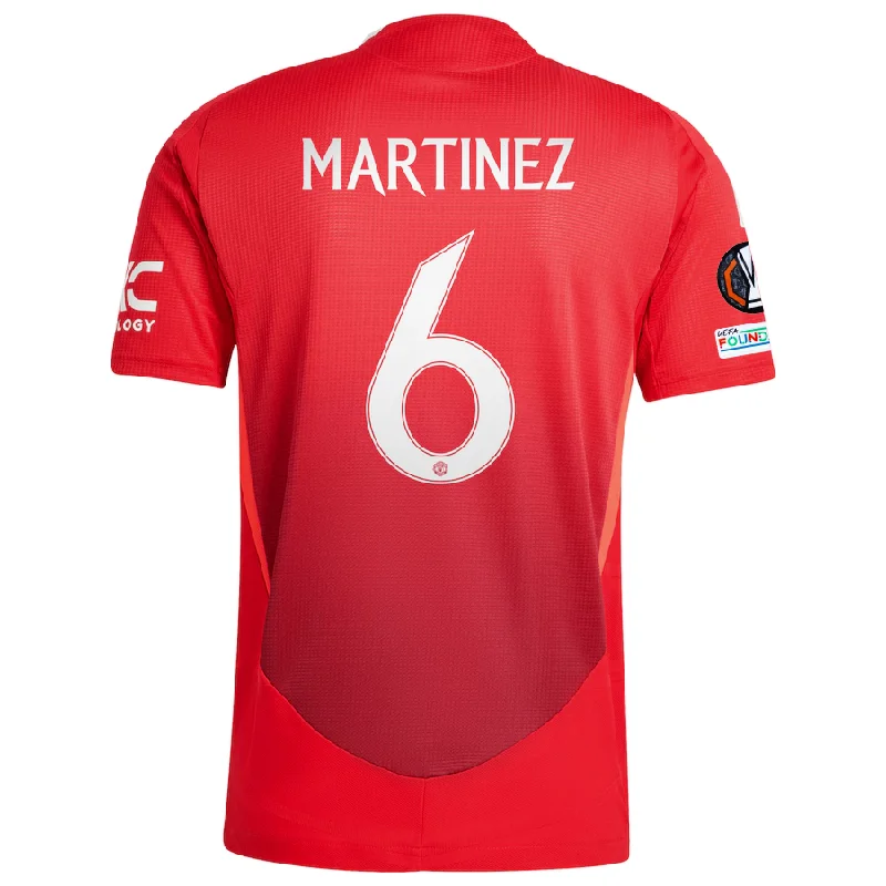 adidas Manchester United Authentic Lisandro Martinez Home Jersey w/ Europa League Patches 24/25 (MUFC Red/Bright Red) Artistic Men's Avant adidas Manchester United Authentic Lisandro Martinez Home Jersey w/ Europa League Patches 24/25 (MUFC Red/Bright Red) Artistic Men's Avant