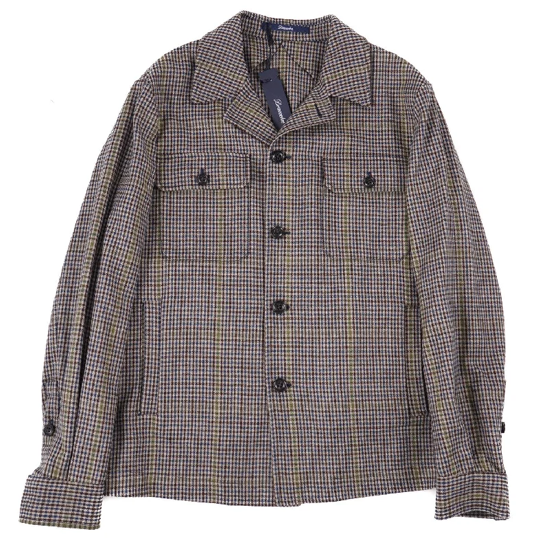 Drumohr Check Print Wool Shirt-Jacket Elegant Men's Cashmere