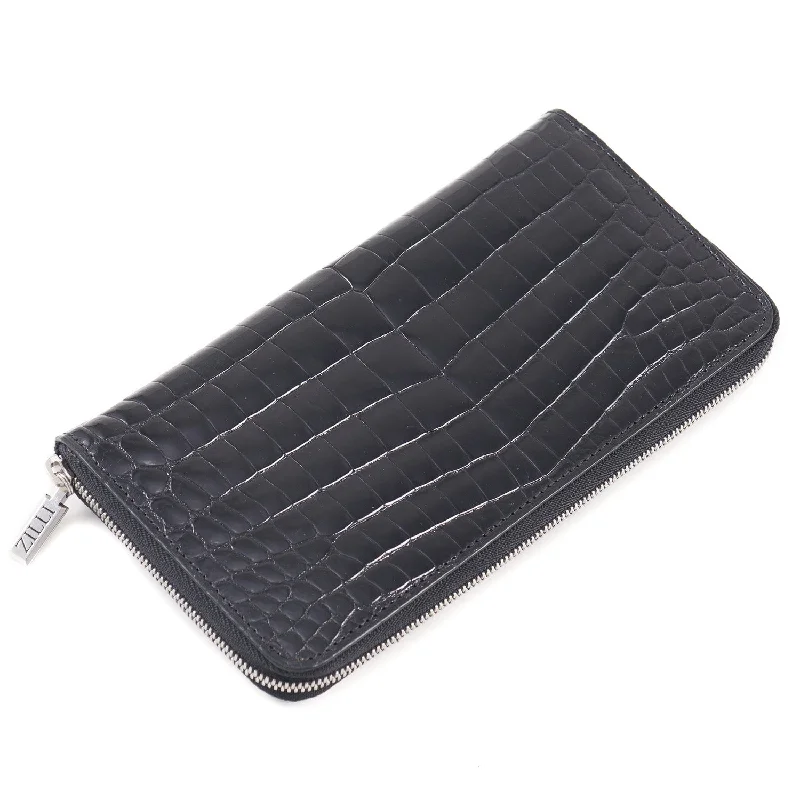 Zilli Zip-Around Wallet in Gloss Crocodile Cool Men's Skate