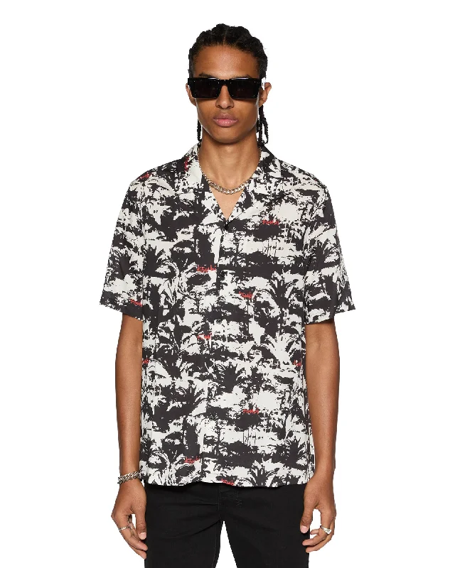 PALMTREE RESORT SS SHIRT MULTI Polished Men's Satin