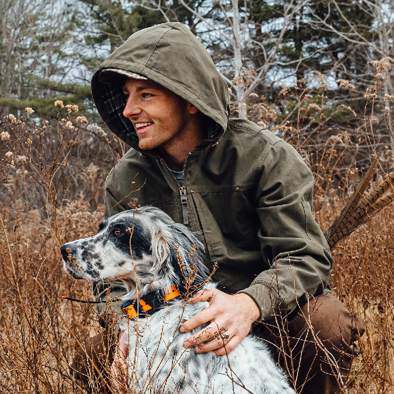 Men's Duck Flannel-Lined Hooded Work Jacket Casual Men's Short
