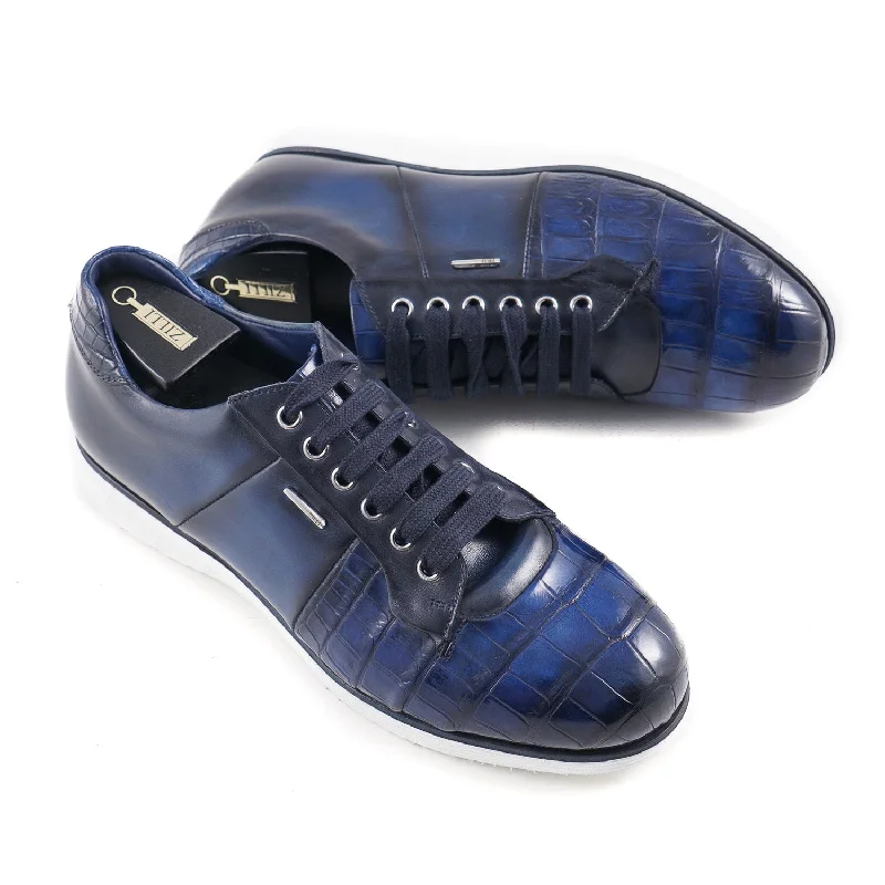 Zilli Crocodile and Calf Leather Sneakers Laid