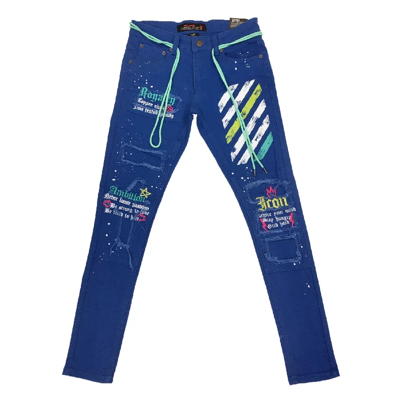 Copper Rivet Royalty Jean (Royal) Athletic Men's Compression