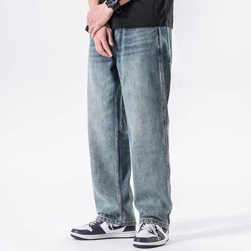 Retro Straight Washed Jeans Laid