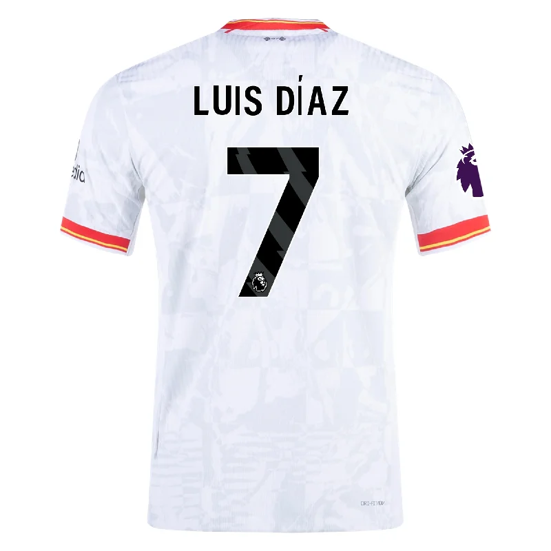 Nike Liverpool Authentic Luis Diaz Third Jersey w/ EPL Patch 24/25 (White/Pure Platinum) Sophisticated Men's French Nike Liverpool Authentic Luis Diaz Third Jersey w/ EPL Patch 24/25 (White/Pure Platinum) Sophisticated Men's French
