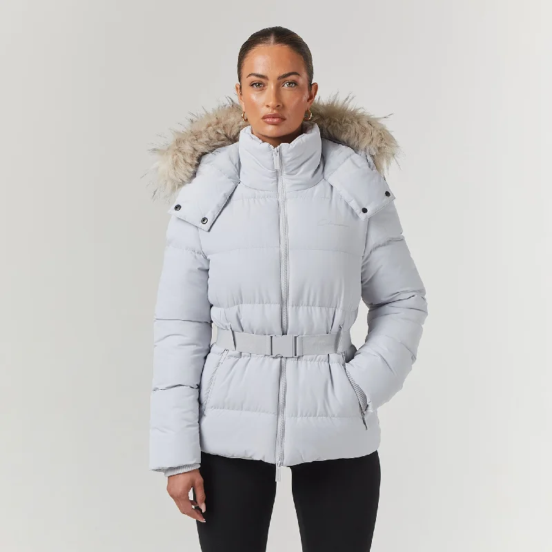 Belted Ski Jacket | Ice Grey Confident Men's High