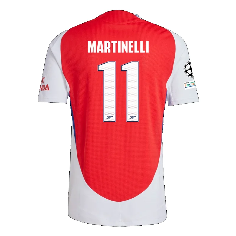 adidas Arsenal Authentic Gabriel Martinelli Home Jersey w/ Champions League Patches 24/25 (Better Scarlet/White) Refined Men's Classic 